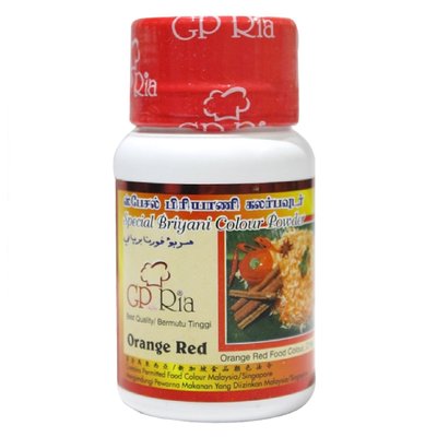 GP RIA Briyani Color Powder - Orange Red (100gm x 12 pcs)